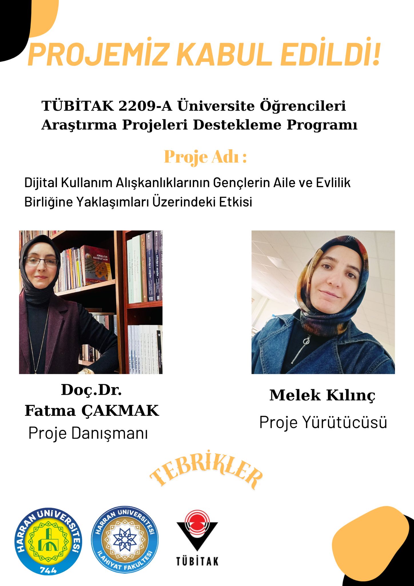 TÜBİTAK 2209-A Projemiz Kabul Edildi